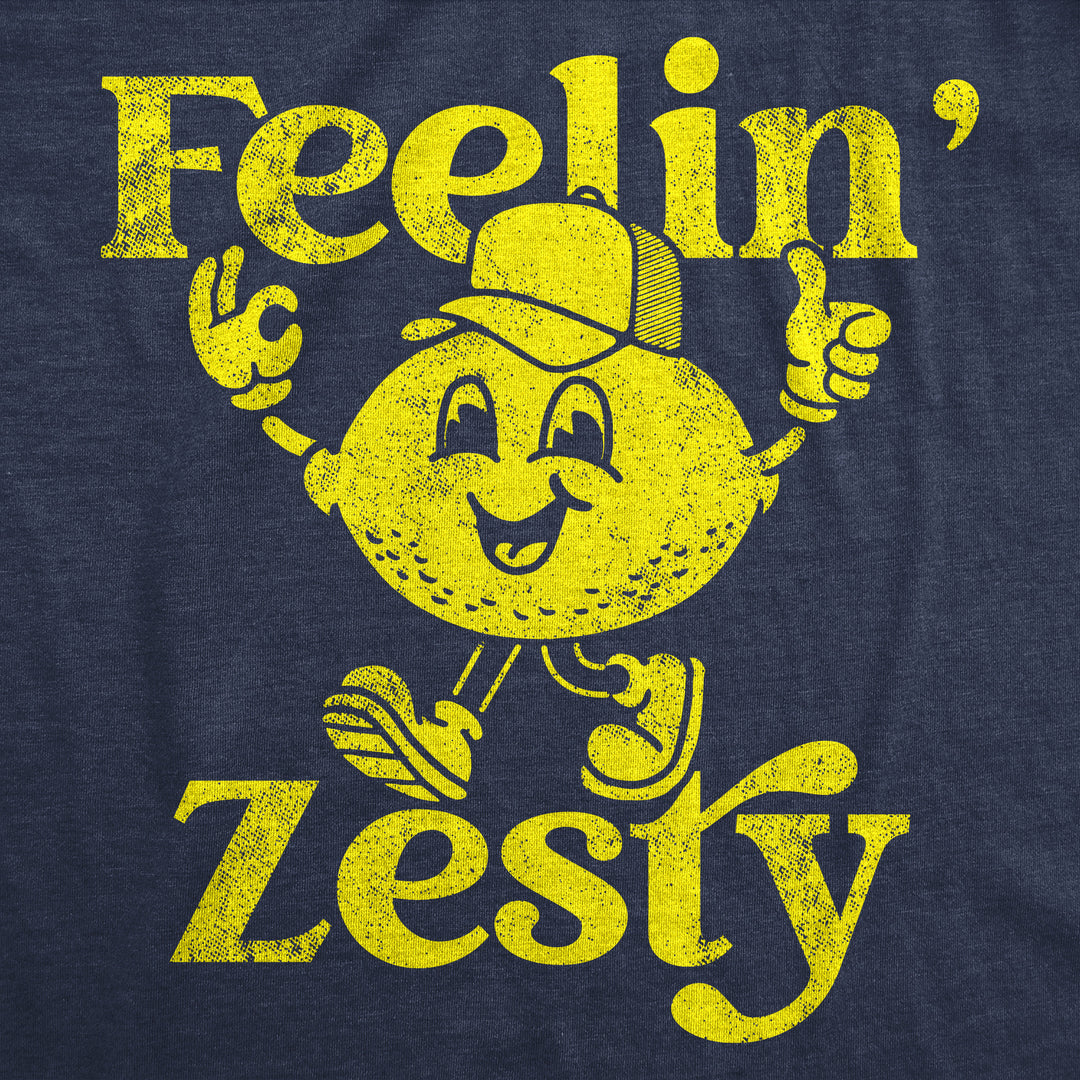 Mens Feelin Zesty Funny T Shirt Sarcastic Lemon Graphic Novelty Tee For Men Image 2