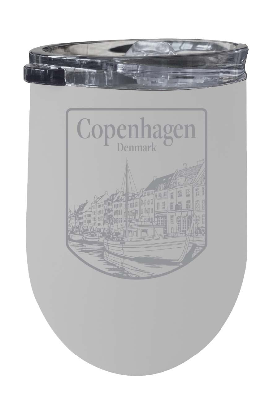 Copenhagen Denmark Souvenir 12 oz Engraved Insulated Wine Stainless Steel Tumbler Image 2