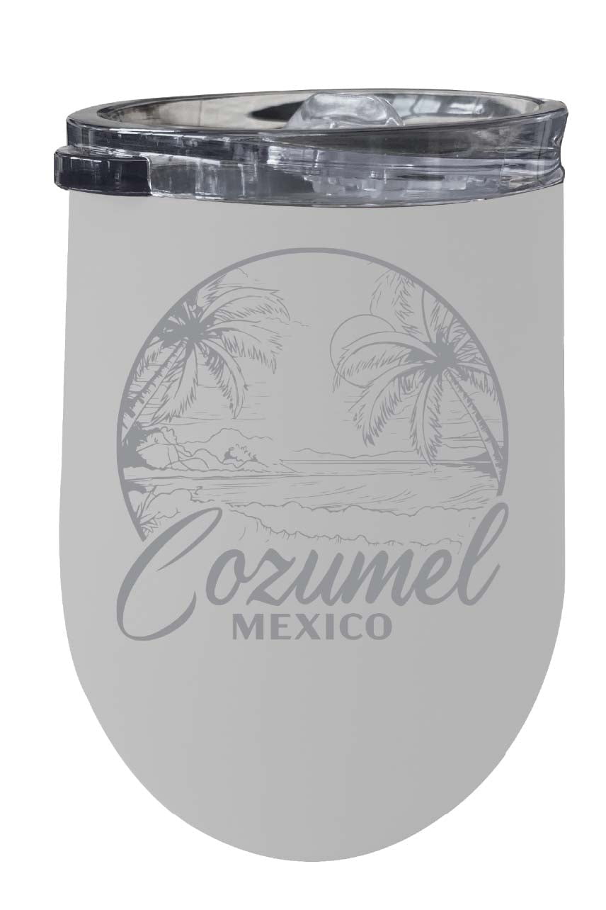 Cozumel Mexico Souvenir 12 oz Engraved Insulated Wine Stainless Steel Tumbler Image 1