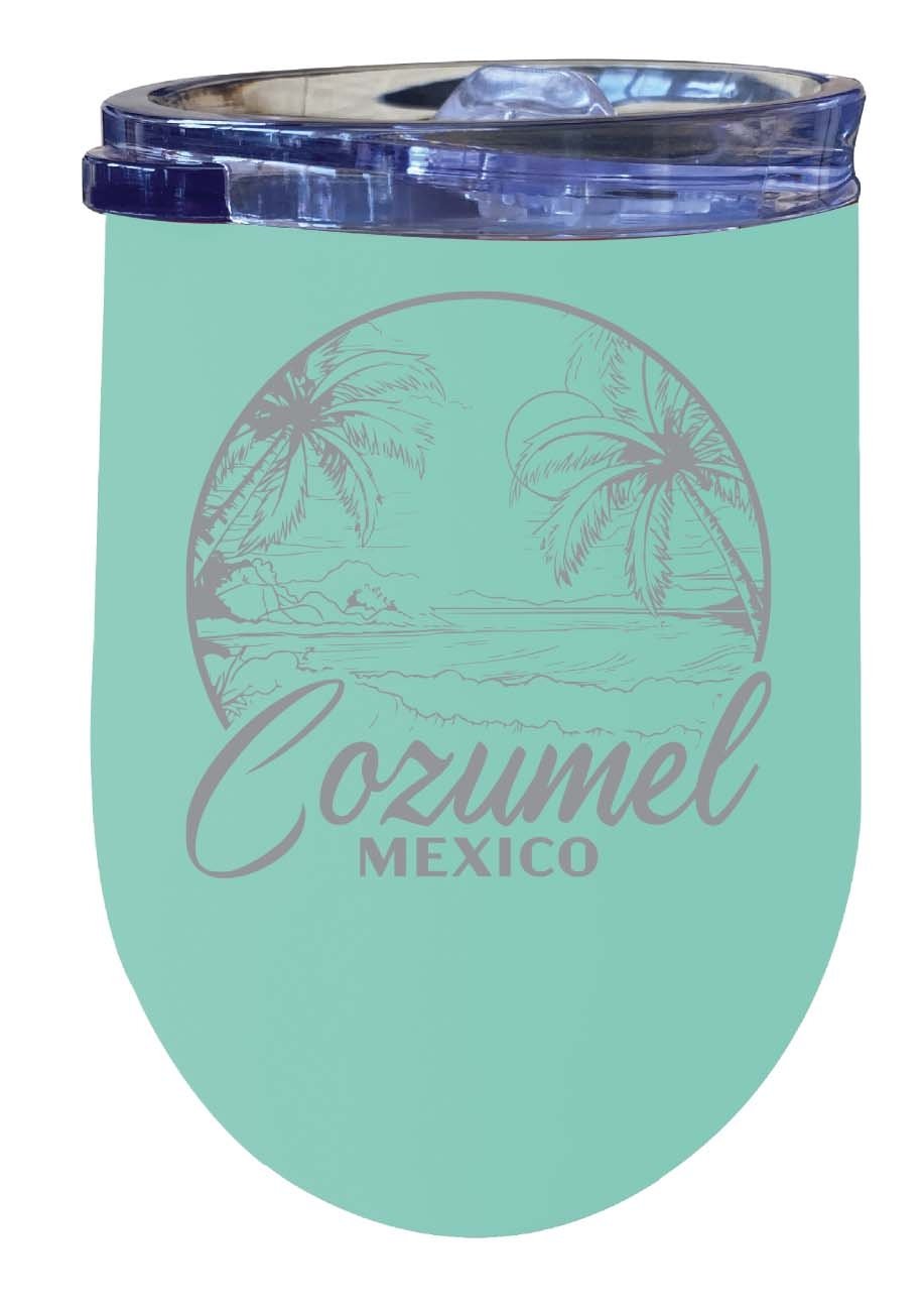 Cozumel Mexico Souvenir 12 oz Engraved Insulated Wine Stainless Steel Tumbler Image 2