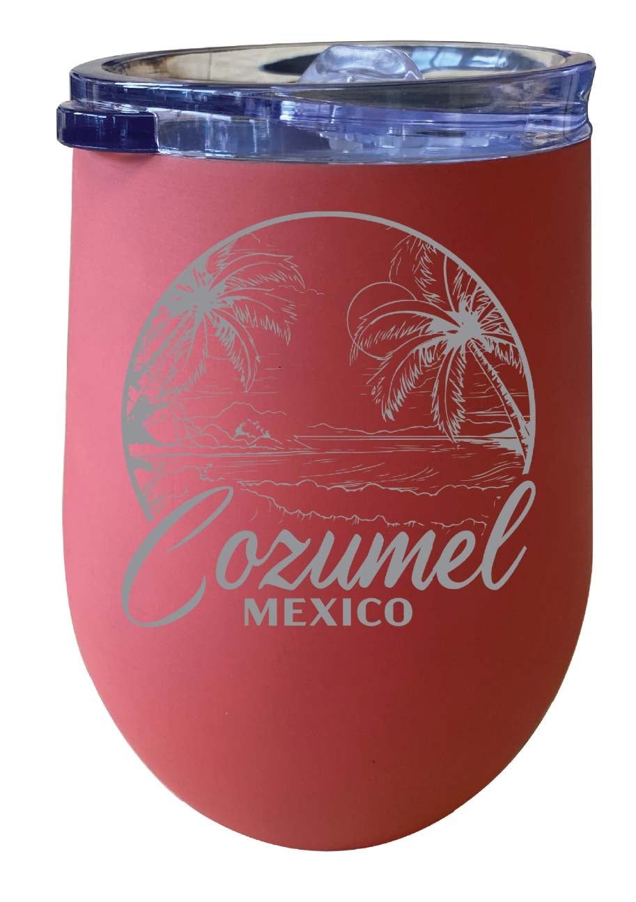 Cozumel Mexico Souvenir 12 oz Engraved Insulated Wine Stainless Steel Tumbler Image 3