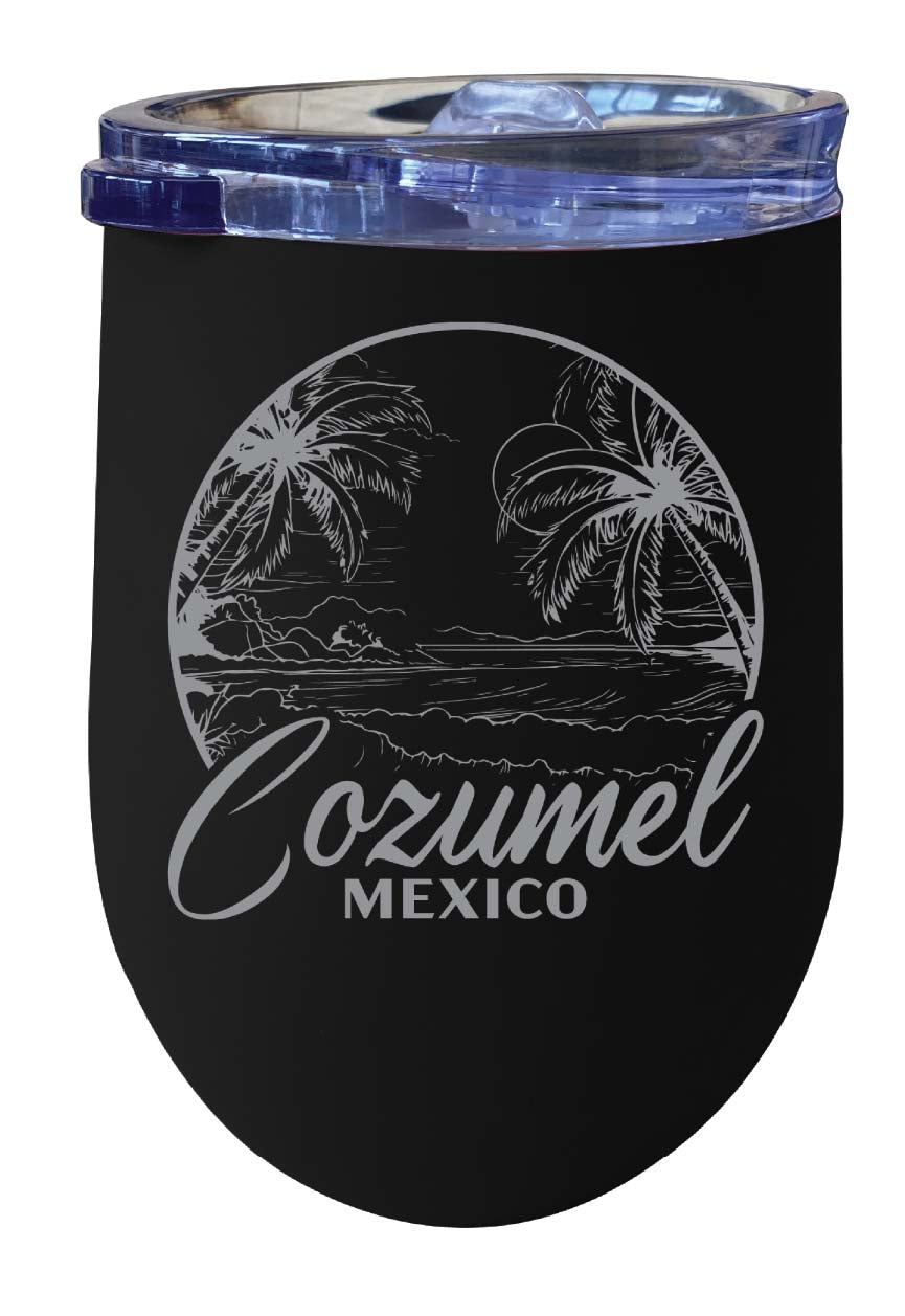 Cozumel Mexico Souvenir 12 oz Engraved Insulated Wine Stainless Steel Tumbler Image 4