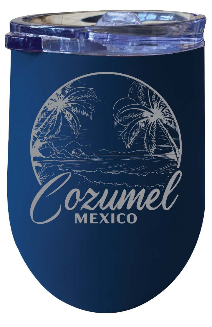 Cozumel Mexico Souvenir 12 oz Engraved Insulated Wine Stainless Steel Tumbler Image 4