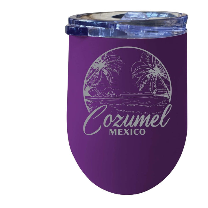 Cozumel Mexico Souvenir 12 oz Engraved Insulated Wine Stainless Steel Tumbler Image 1