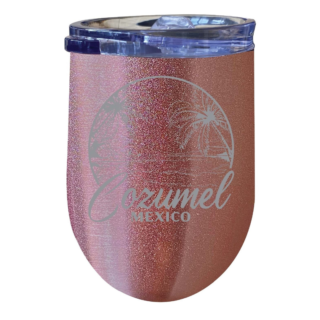 Cozumel Mexico Souvenir 12 oz Engraved Insulated Wine Stainless Steel Tumbler Image 8