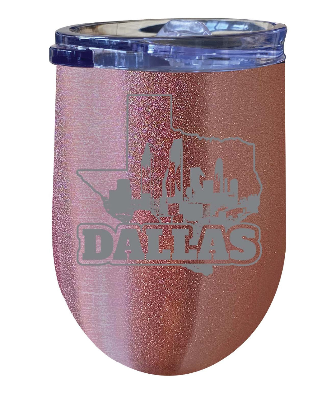 Dallas Texas Souvenir 12 oz Engraved Insulated Wine Stainless Steel Tumbler Image 1