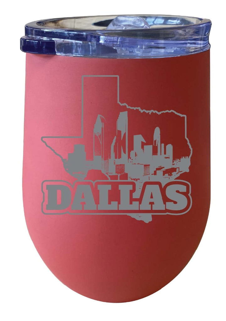 Dallas Texas Souvenir 12 oz Engraved Insulated Wine Stainless Steel Tumbler Image 2