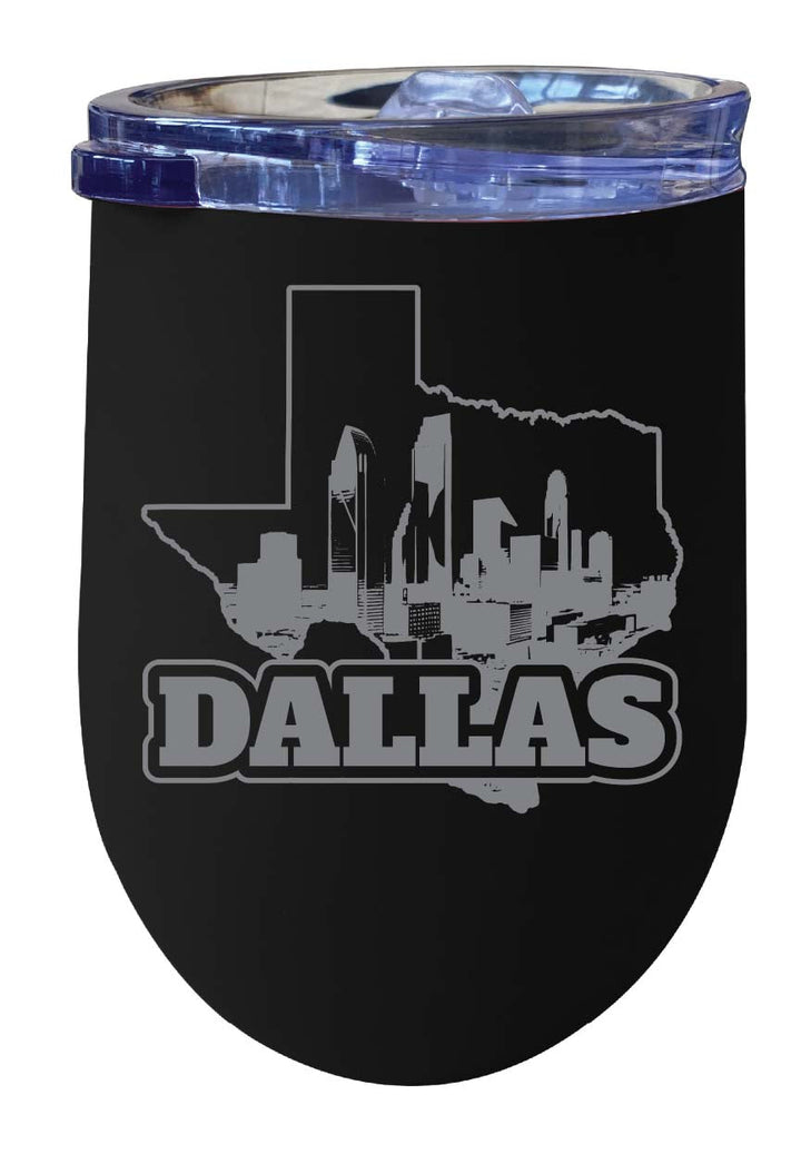 Dallas Texas Souvenir 12 oz Engraved Insulated Wine Stainless Steel Tumbler Image 3