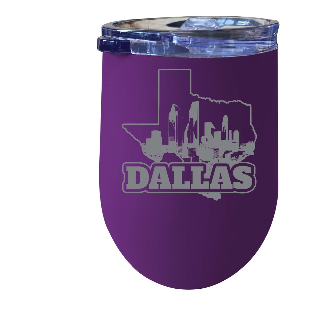 Dallas Texas Souvenir 12 oz Engraved Insulated Wine Stainless Steel Tumbler Image 4