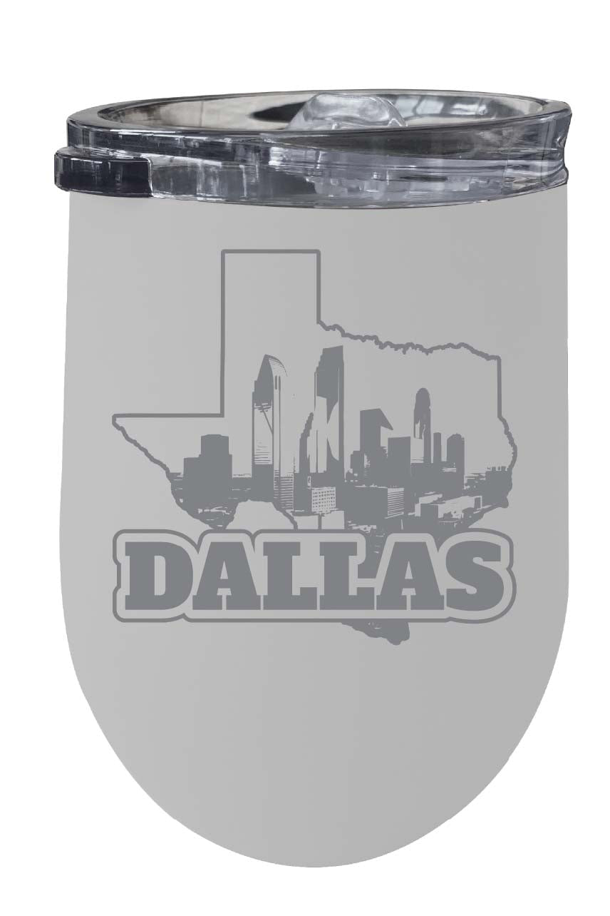 Dallas Texas Souvenir 12 oz Engraved Insulated Wine Stainless Steel Tumbler Image 4