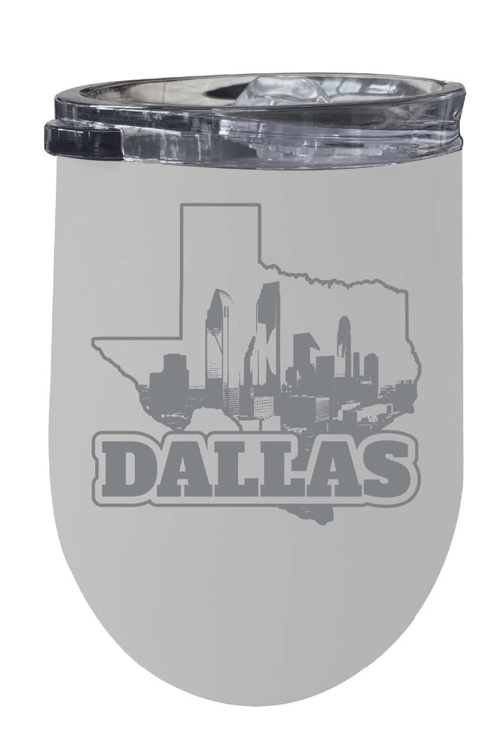 Dallas Texas Souvenir 12 oz Engraved Insulated Wine Stainless Steel Tumbler Image 4