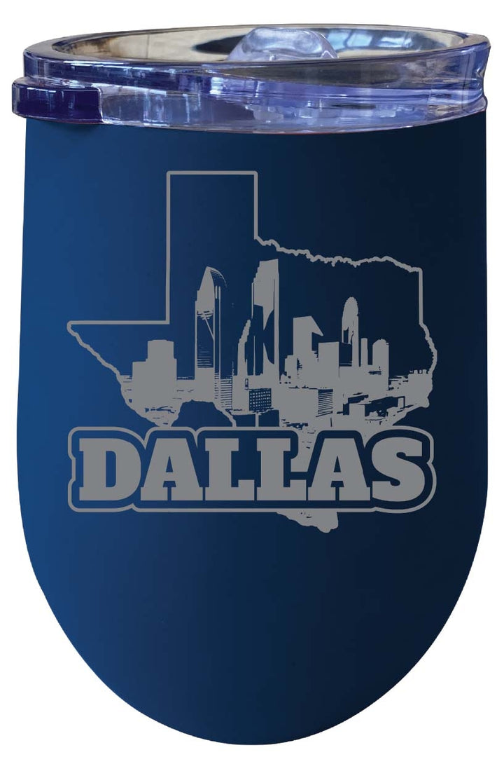 Dallas Texas Souvenir 12 oz Engraved Insulated Wine Stainless Steel Tumbler Image 6