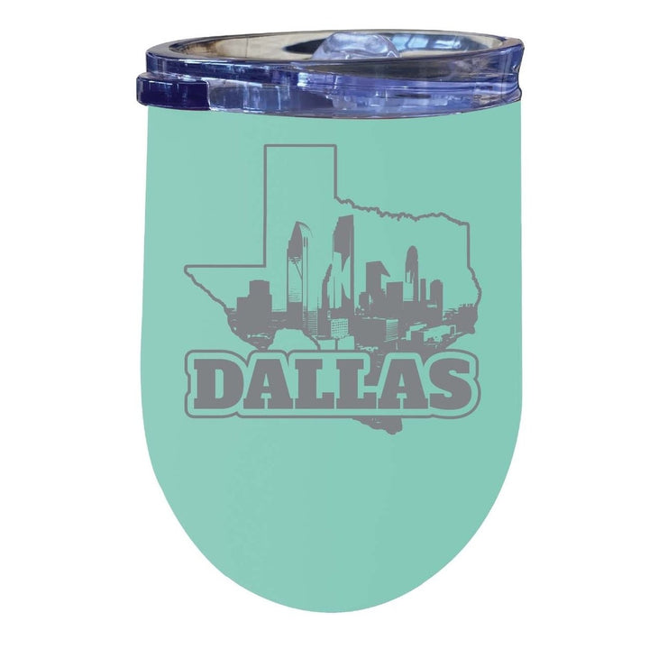 Dallas Texas Souvenir 12 oz Engraved Insulated Wine Stainless Steel Tumbler Image 1