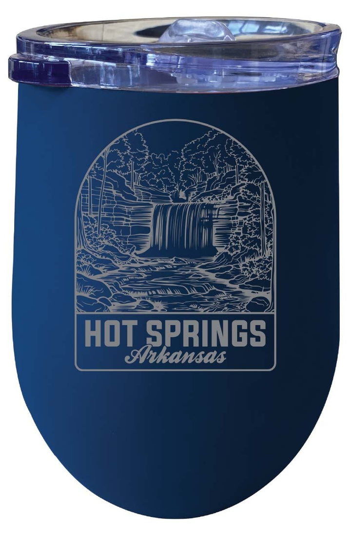 Hot Springs Arkansas Souvenir 12 oz Engraved Insulated Wine Stainless Steel Tumbler Rainbow Glitter Gray Image 1