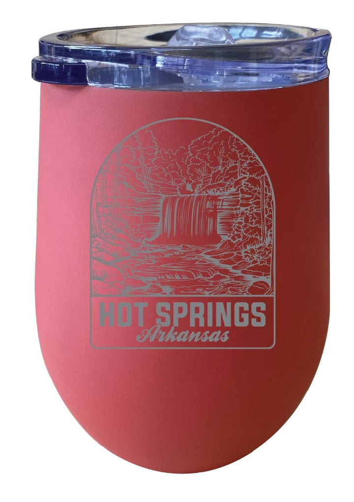 Hot Springs Arkansas Souvenir 12 oz Engraved Insulated Wine Stainless Steel Tumbler Rainbow Glitter Gray Image 7