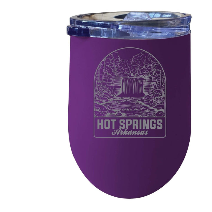 Hot Springs Arkansas Souvenir 12 oz Engraved Insulated Wine Stainless Steel Tumbler Rainbow Glitter Gray Image 8