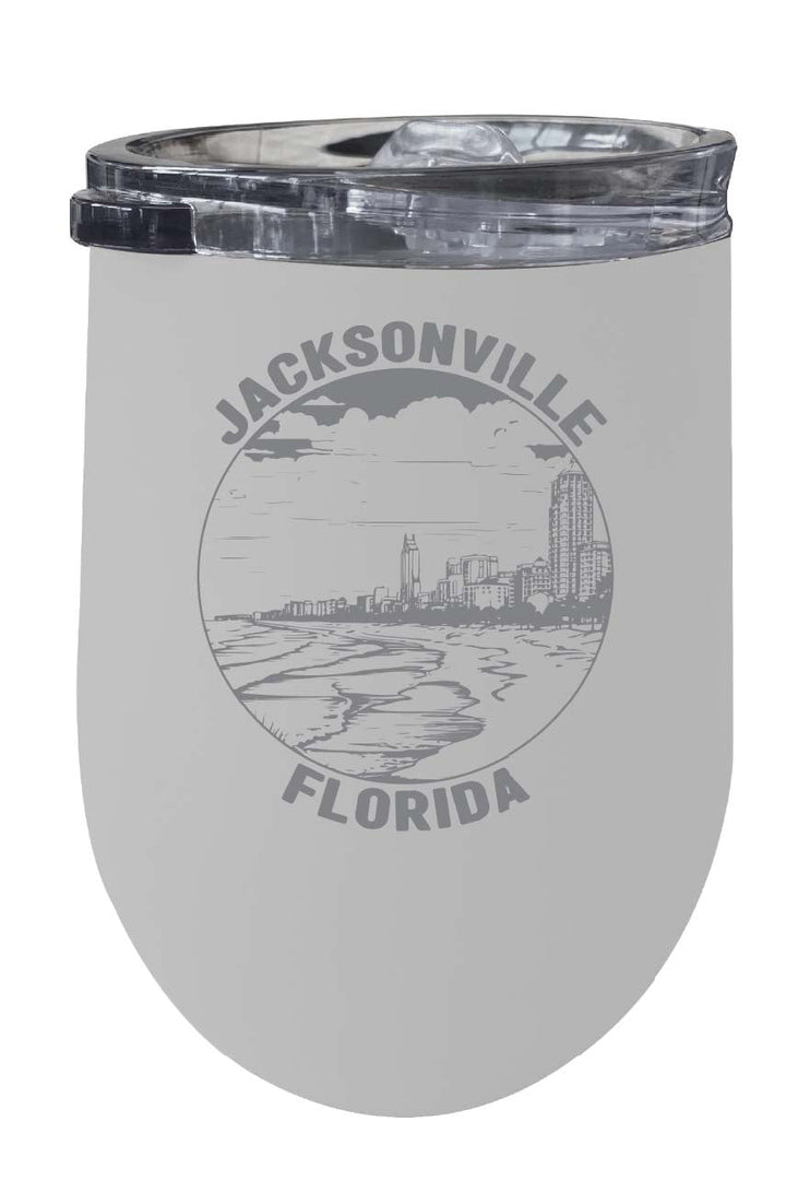 Jacksonville Florida Souvenir 12 oz Engraved Insulated Wine Stainless Steel Tumbler Image 1