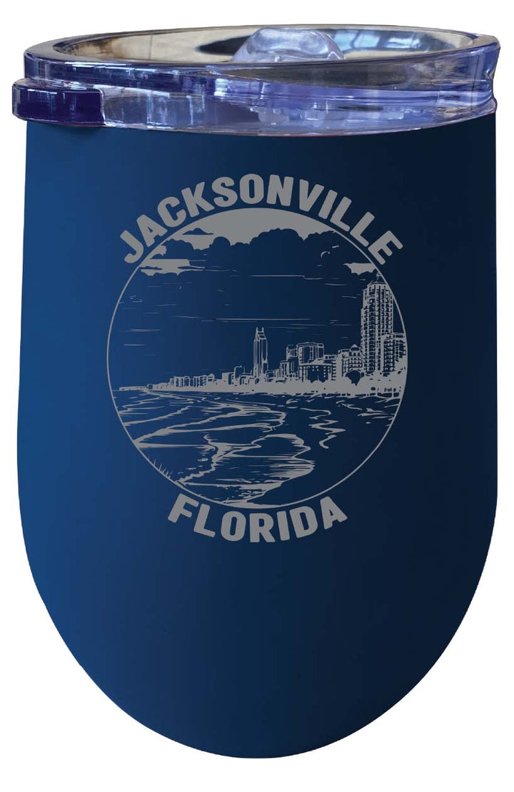 Jacksonville Florida Souvenir 12 oz Engraved Insulated Wine Stainless Steel Tumbler Image 3