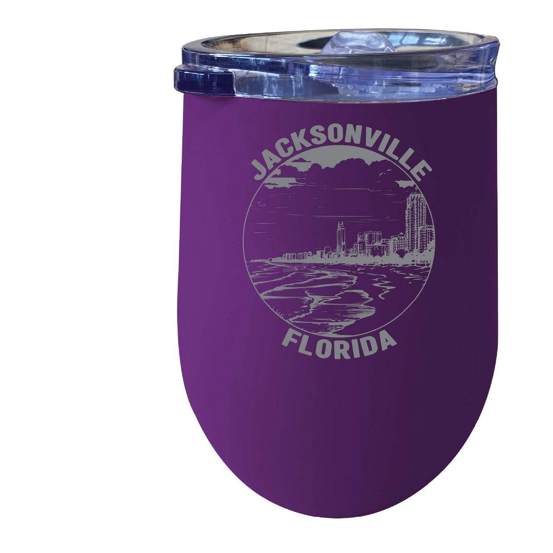 Jacksonville Florida Souvenir 12 oz Engraved Insulated Wine Stainless Steel Tumbler Image 4