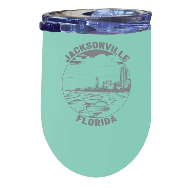 Jacksonville Florida Souvenir 12 oz Engraved Insulated Wine Stainless Steel Tumbler Image 7