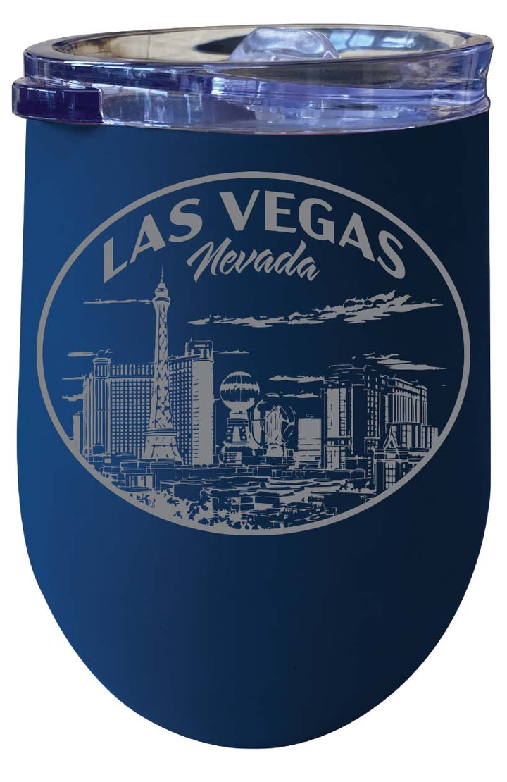 Las Vegas Nevada Souvenir 12 oz Engraved Insulated Wine Stainless Steel Tumbler Image 1