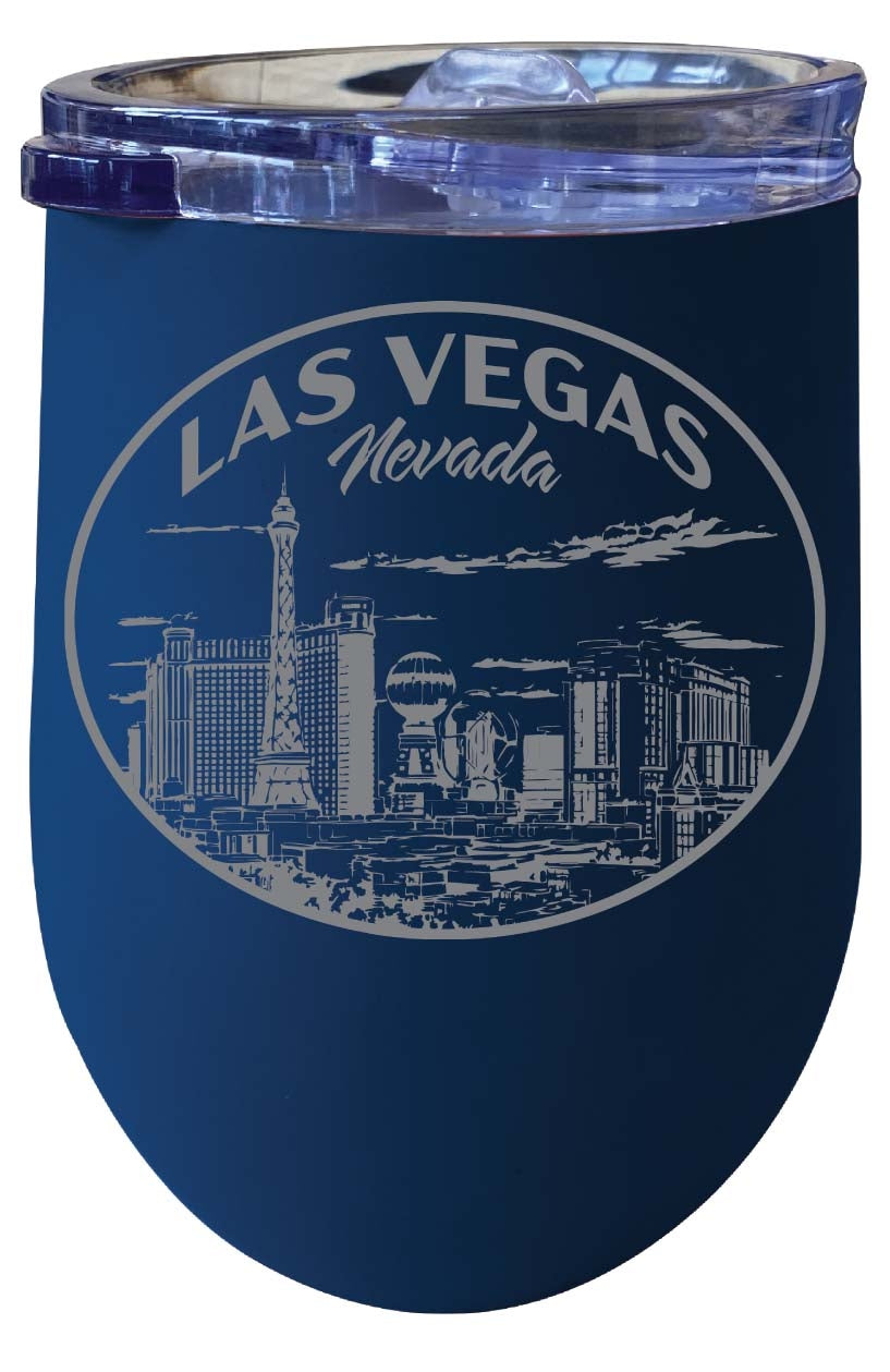 Las Vegas Nevada Souvenir 12 oz Engraved Insulated Wine Stainless Steel Tumbler Image 1
