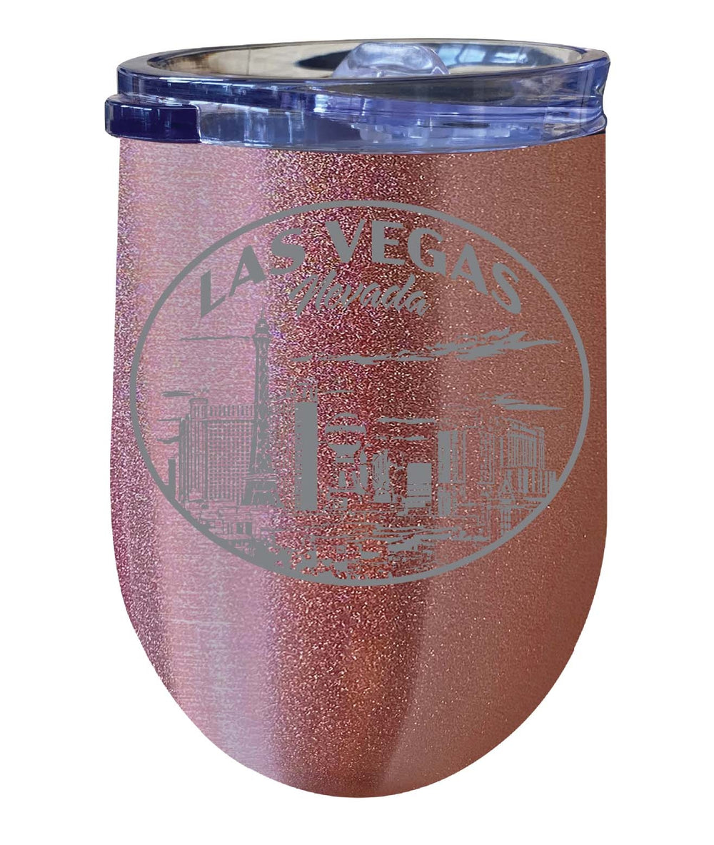 Las Vegas Nevada Souvenir 12 oz Engraved Insulated Wine Stainless Steel Tumbler Image 2