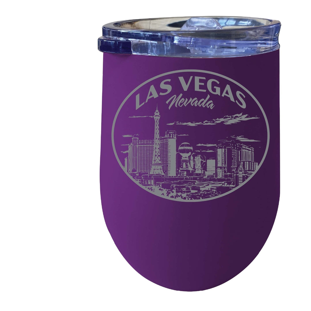 Las Vegas Nevada Souvenir 12 oz Engraved Insulated Wine Stainless Steel Tumbler Image 4