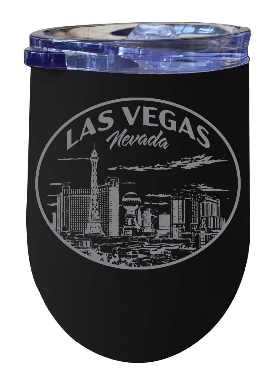 Las Vegas Nevada Souvenir 12 oz Engraved Insulated Wine Stainless Steel Tumbler Image 4