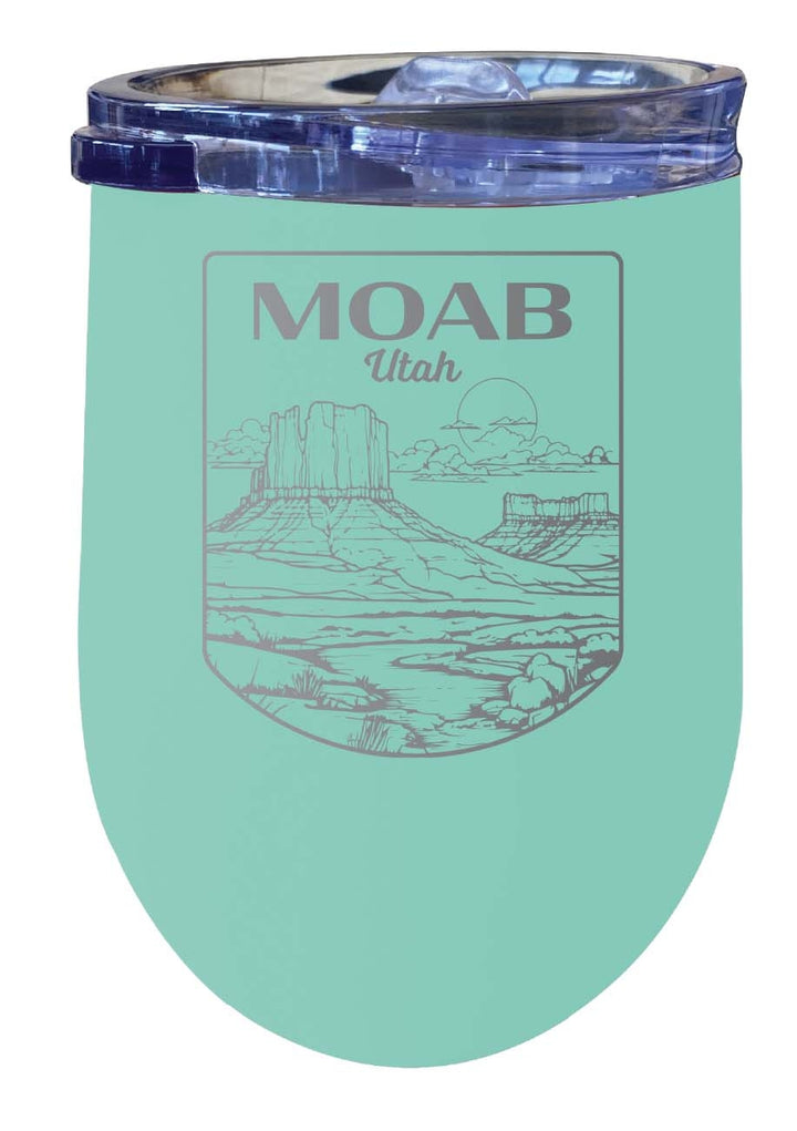 Moab Utah Souvenir 12 oz Engraved Insulated Wine Stainless Steel Tumbler Image 1