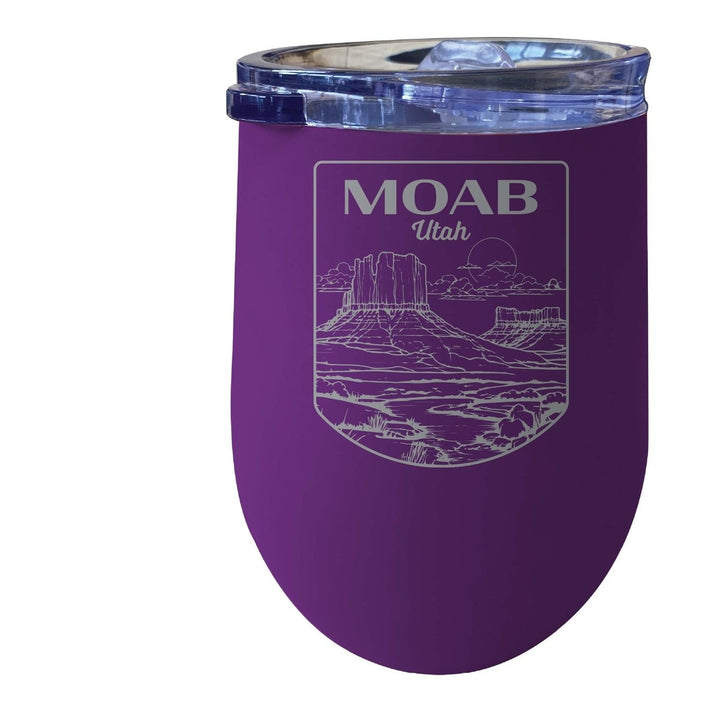 Moab Utah Souvenir 12 oz Engraved Insulated Wine Stainless Steel Tumbler Image 2