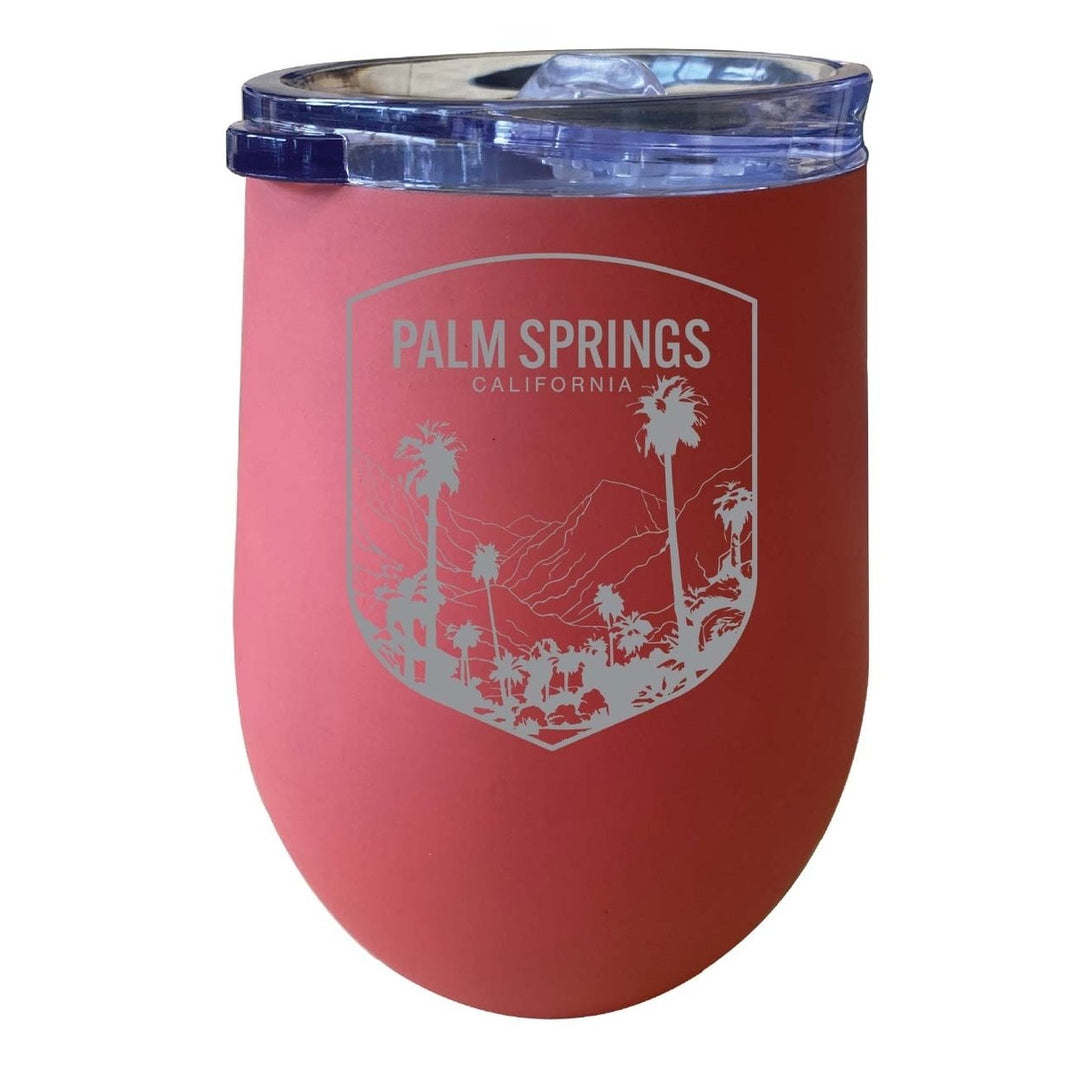 Palm Springs Califronia Souvenir 12 oz Engraved Insulated Wine Stainless Steel Tumbler Image 1