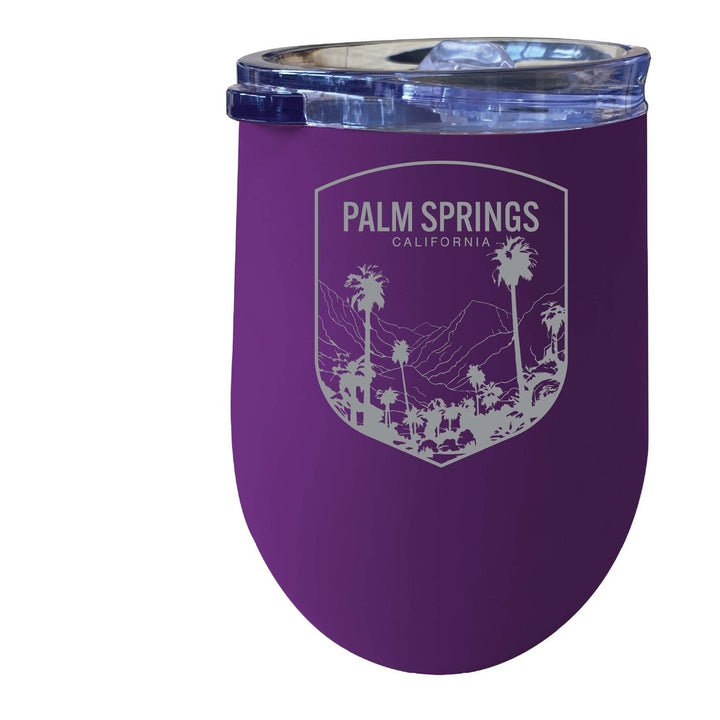 Palm Springs Califronia Souvenir 12 oz Engraved Insulated Wine Stainless Steel Tumbler Image 1