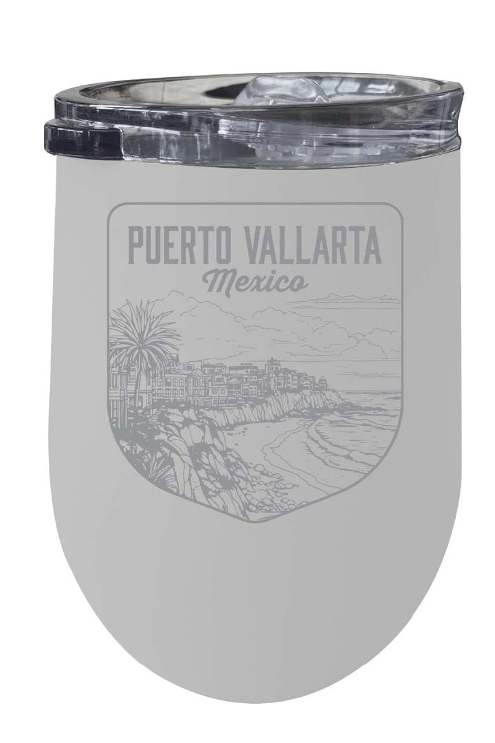 Puerto Vallarta Mexico Souvenir 12 oz Engraved Insulated Wine Stainless Steel Tumbler Image 4