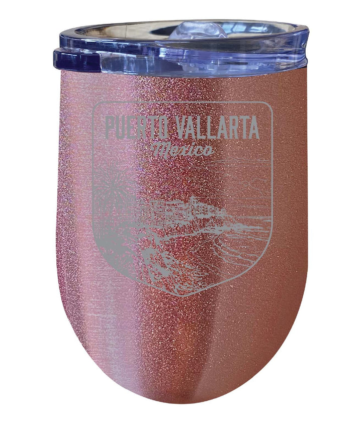 Puerto Vallarta Mexico Souvenir 12 oz Engraved Insulated Wine Stainless Steel Tumbler Image 7