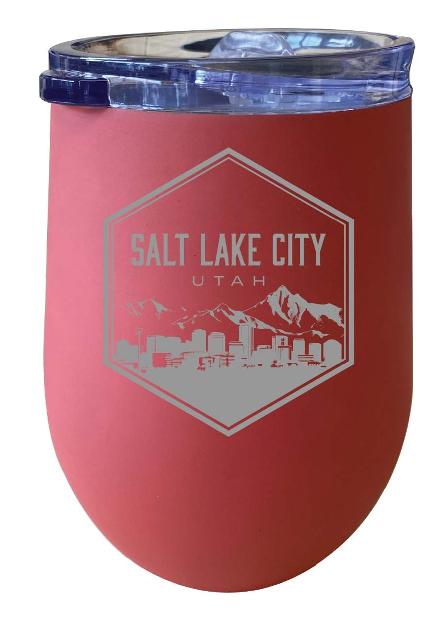 Salt Lake City Utah Souvenir 12 oz Engraved Insulated Wine Stainless Steel Tumbler Image 1