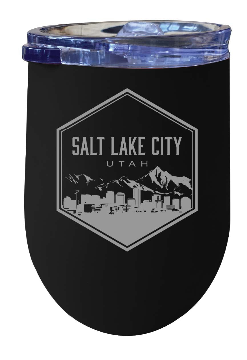Salt Lake City Utah Souvenir 12 oz Engraved Insulated Wine Stainless Steel Tumbler Image 2