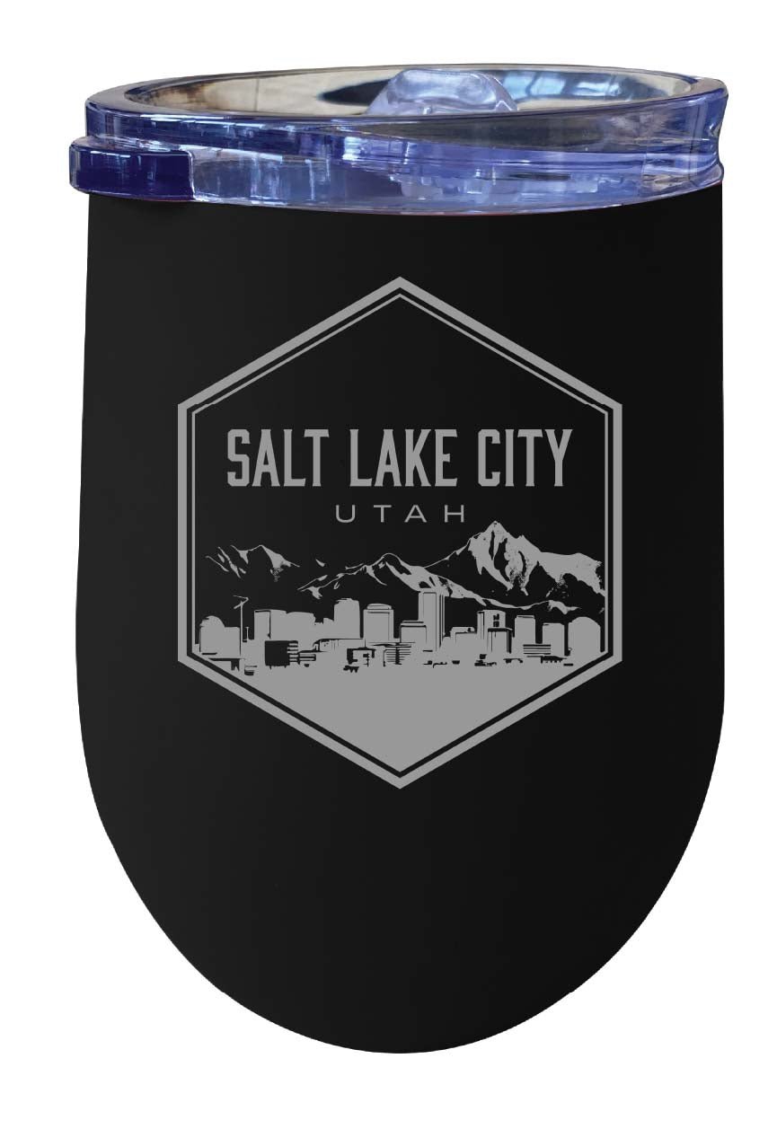 Salt Lake City Utah Souvenir 12 oz Engraved Insulated Wine Stainless Steel Tumbler Image 1