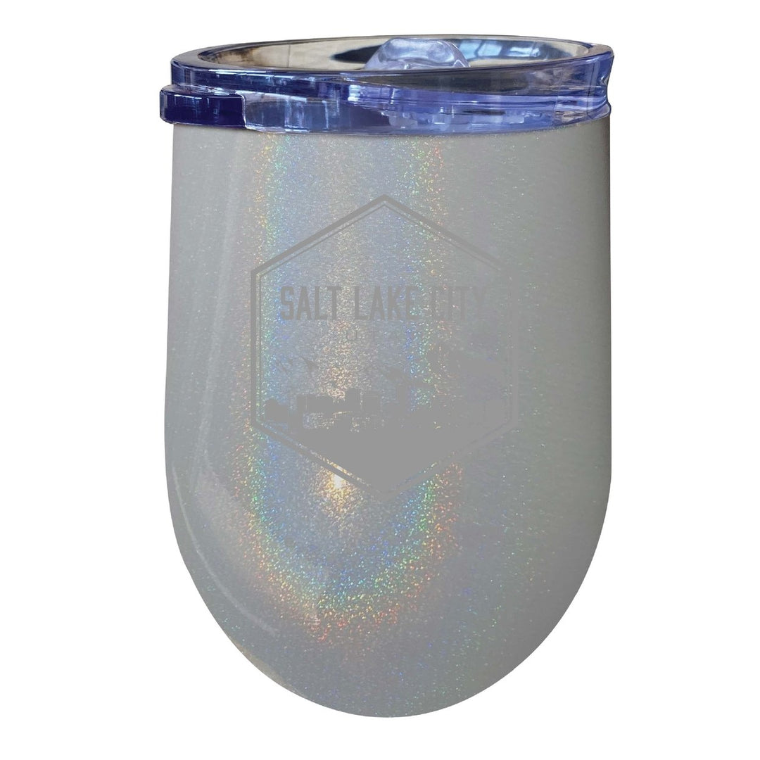 Salt Lake City Utah Souvenir 12 oz Engraved Insulated Wine Stainless Steel Tumbler Image 1