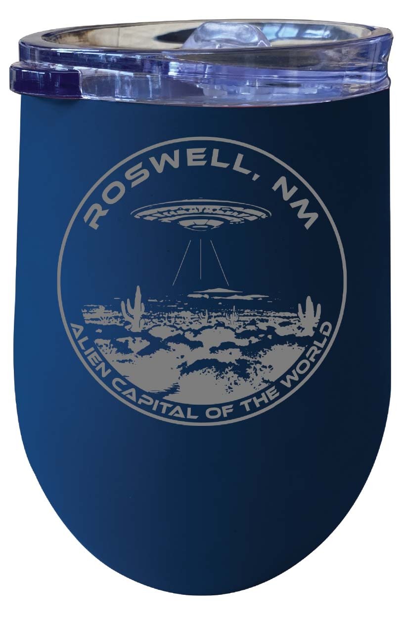 Roswell Mexico Souvenir 12 oz Engraved Insulated Wine Stainless Steel Tumbler Image 1