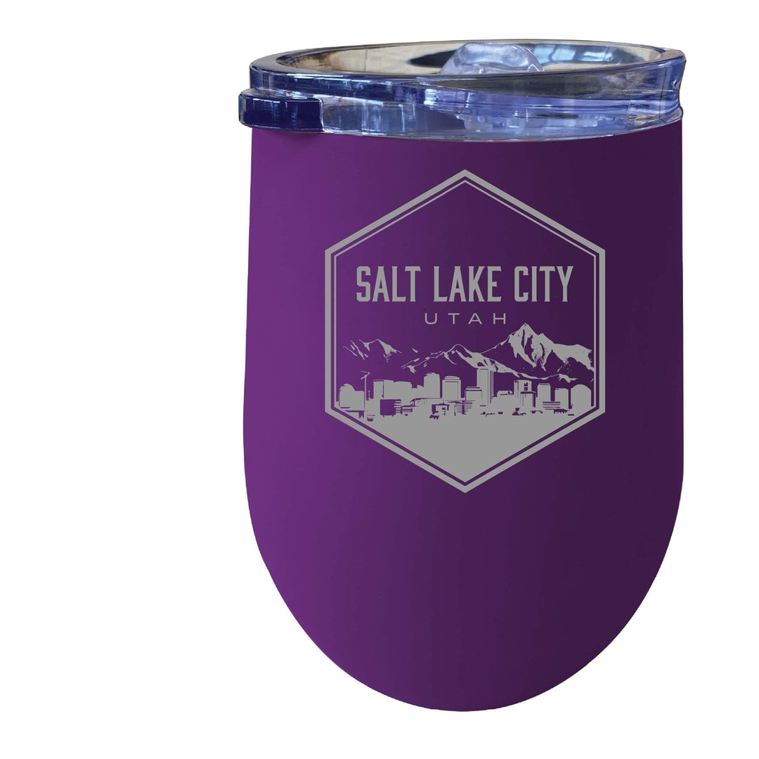 Salt Lake City Utah Souvenir 12 oz Engraved Insulated Wine Stainless Steel Tumbler Image 8