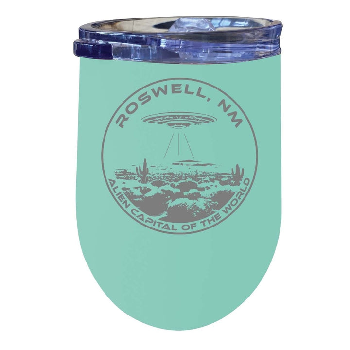 Roswell Mexico Souvenir 12 oz Engraved Insulated Wine Stainless Steel Tumbler Image 3