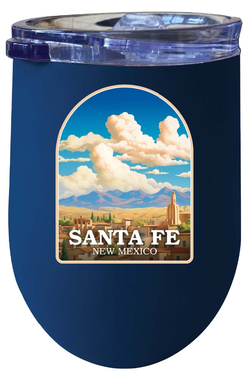 Santa Fe Mexico Design A Souvenir 12 oz Insulated Wine Stainless Steel Tumbler Image 1