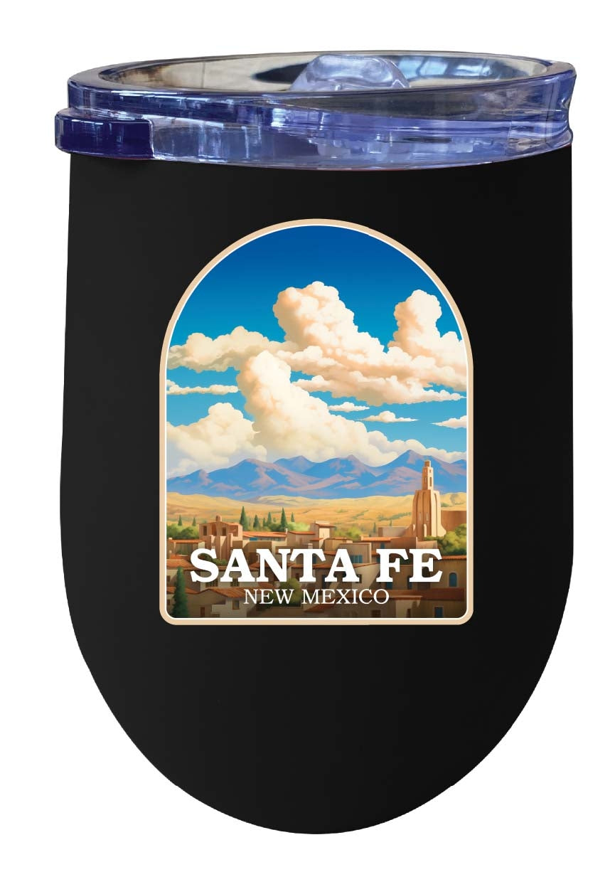 Santa Fe Mexico Design A Souvenir 12 oz Insulated Wine Stainless Steel Tumbler Image 2