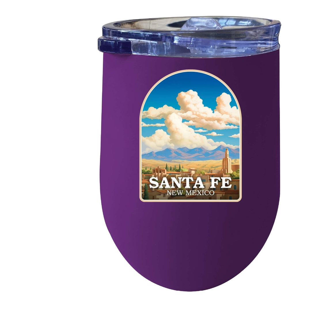 Santa Fe Mexico Design A Souvenir 12 oz Insulated Wine Stainless Steel Tumbler Image 4