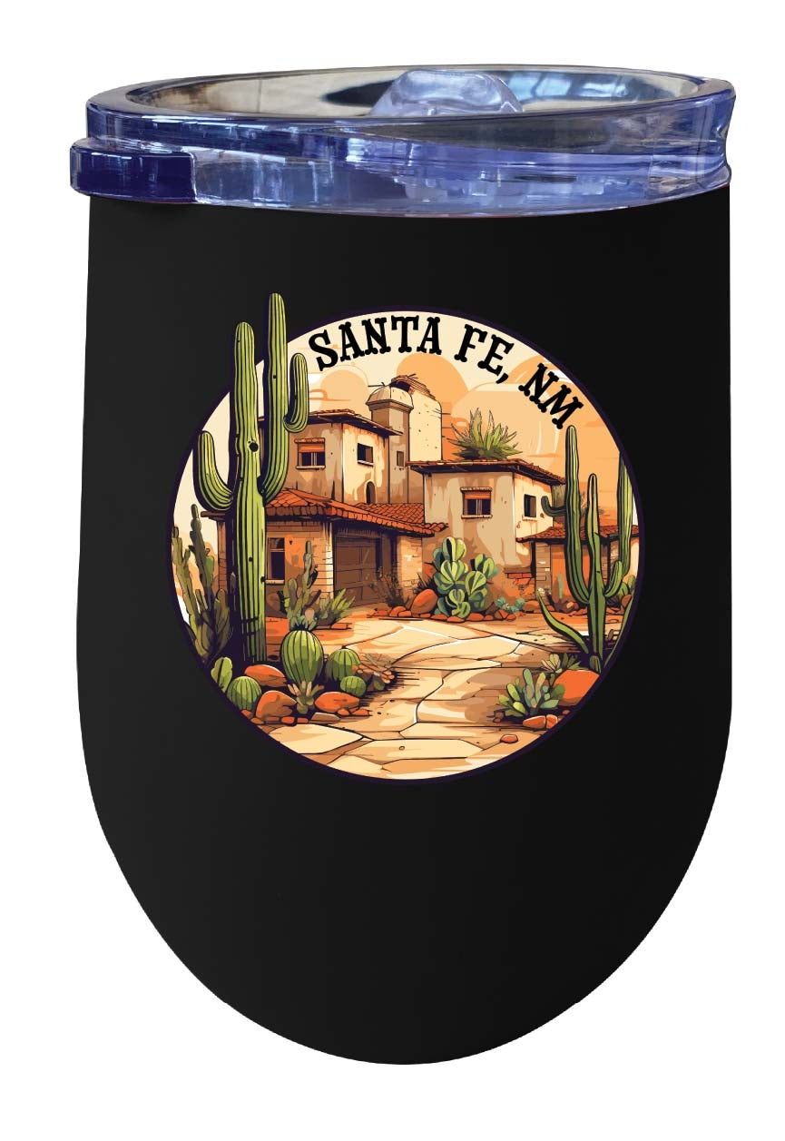 Santa Fe  Mexico Design D Souvenir 12 oz Insulated Wine Stainless Steel Tumbler Image 2
