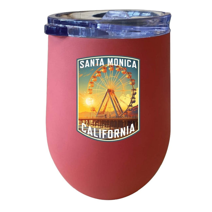 Santa Monica California Design C Souvenir 12 oz Insulated Wine Stainless Steel Tumbler Image 4