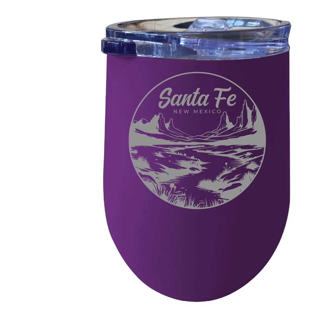 Santa Fe Mexico Souvenir 12 oz Engraved Insulated Wine Stainless Steel Tumbler Image 3