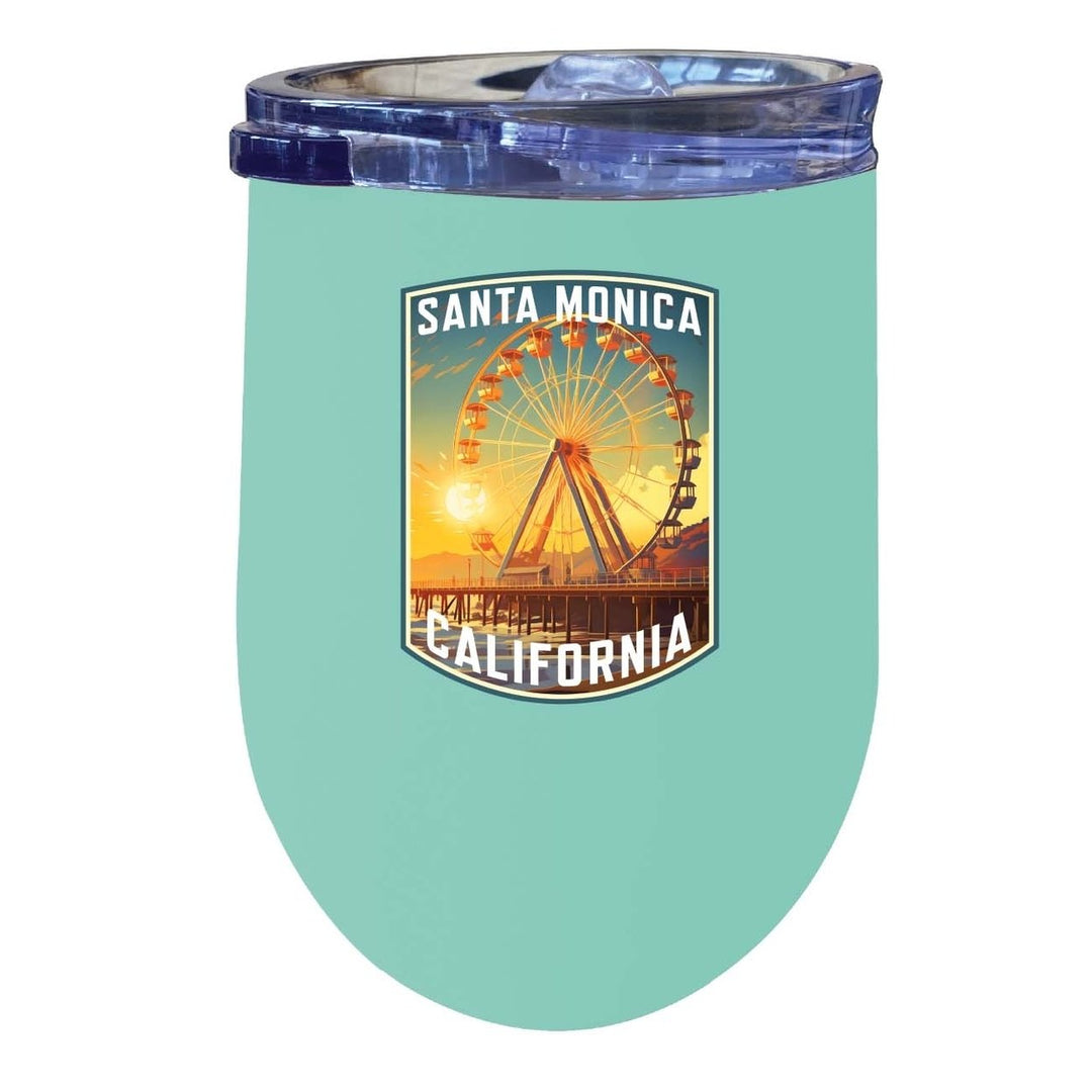 Santa Monica California Design C Souvenir 12 oz Insulated Wine Stainless Steel Tumbler Image 8