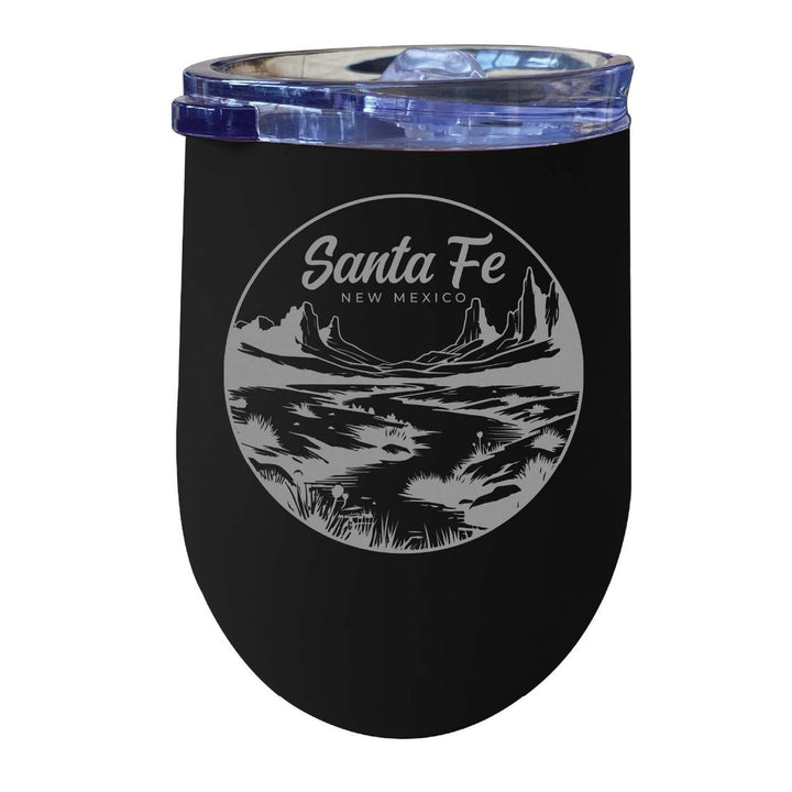 Santa Fe Mexico Souvenir 12 oz Engraved Insulated Wine Stainless Steel Tumbler Image 1